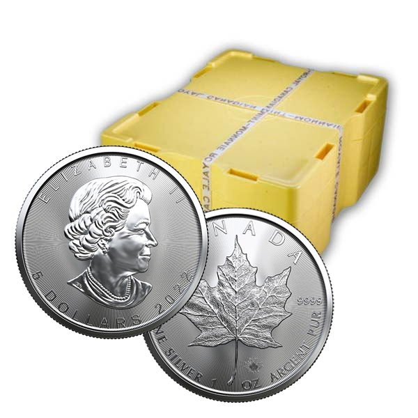 Buy the 2022 Canada 1 Oz Silver Maple Leaf Coins (BU) Roll/Tube of