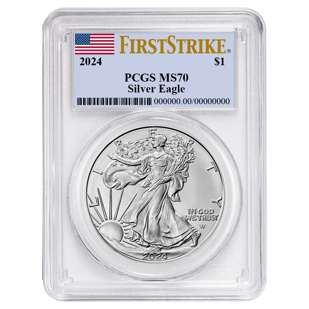 Buy the 2024 1 Oz American Silver Eagle PCGS MS70 First Strike 