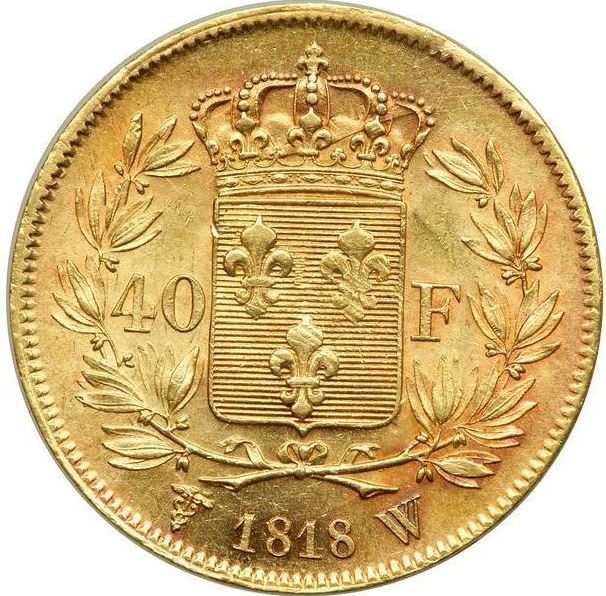 Buy France Gold 40 Franc Louis XVIII Coin 1816-1824 (Average Circulated ...