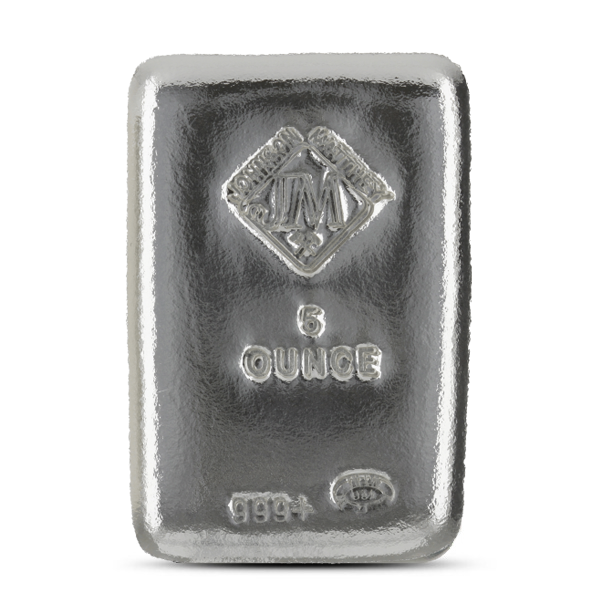 Buy the Johnson Matthey 5 oz Silver Bar (New) | Monument