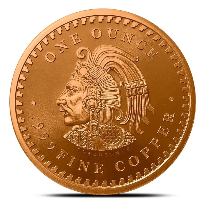 Buy 1 oz Aztec Calendar Copper Round (BU) Monument Metals Monument