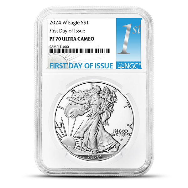 Buy the 2024W 1 Oz American Proof Silver Eagle NGC PF70 FDOI