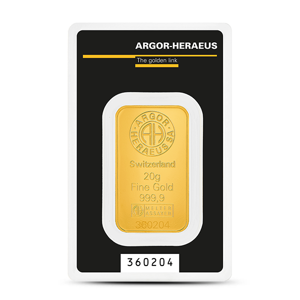 Buy The 20 Gram Argor-Heraeus Kinebar Gold Bar (New In Assay ...