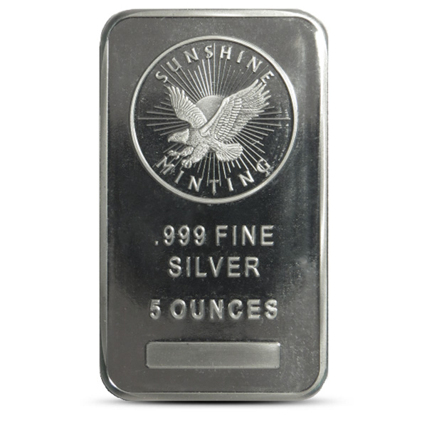 Buy Sunshine Minting (SMI) 5 Oz Silver Bar Online - Monument Metals