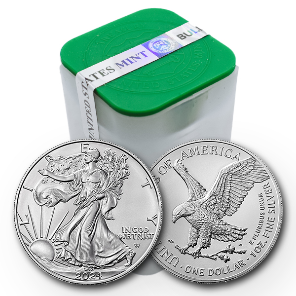 Buy the 2024 1 Oz American Silver Eagle Roll/Tube of 20 (BU) Monument