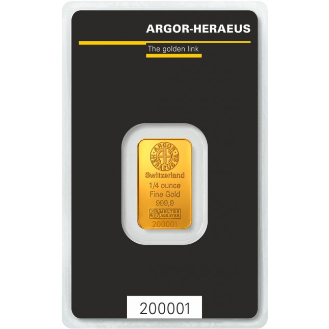 1/4 oz Argor-Heraeus Gold Bar (In Assay)