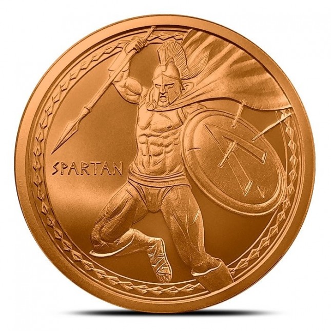 1 oz Copper Round | Spartan Warrior Series (BU)