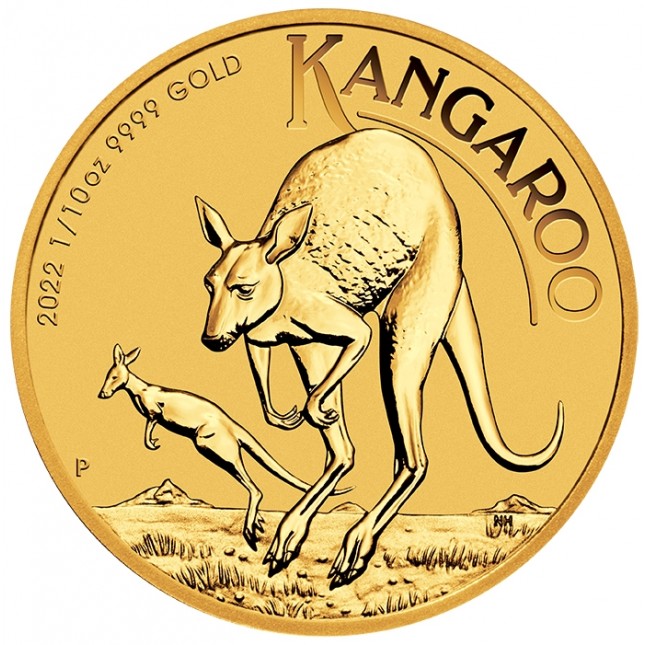 2022 Australia 1/10 Oz Gold Kangaroo (BU)