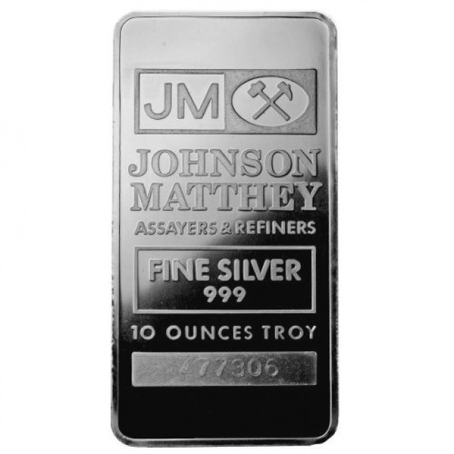 Johnson Matthey 10 Oz Silver Bar