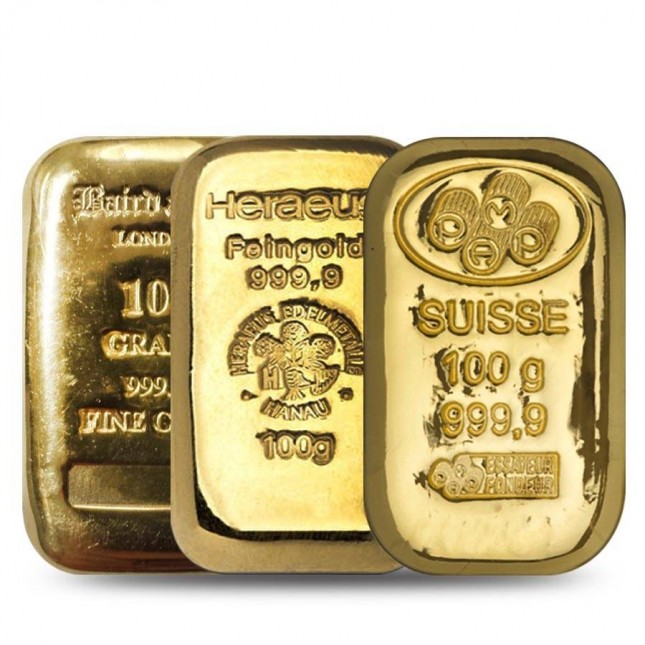 Secondary Market 100 Gram Gold Bar (Out of Plastic)