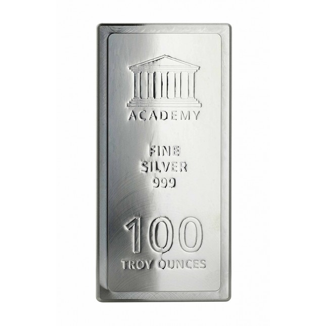 100 Oz Academy "Stacker" Silver Bar (New)