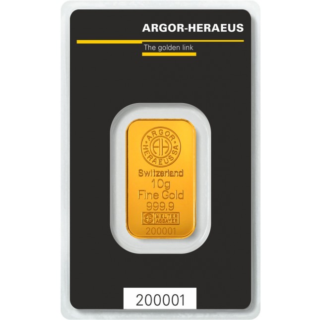 10 Gram Argor-Heraeus Gold Bar (In Assay)