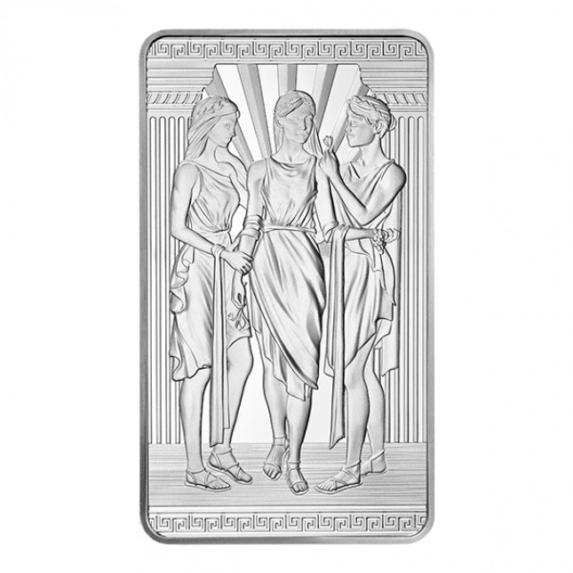 10 Oz Royal Mint Three Graces Silver Bar (New)