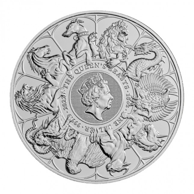 2022 UK 10 Oz Silver Queen's Beasts Complete Series Coin (BU)