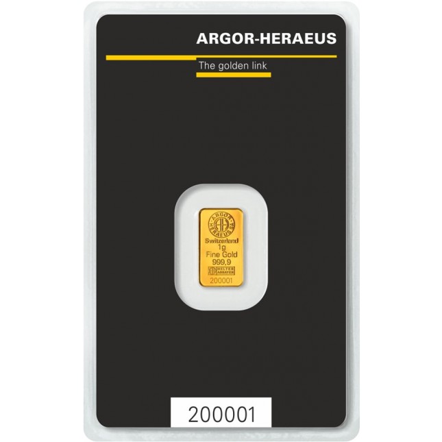 1 Gram Argor-Heraeus Gold Bar (In Assay)