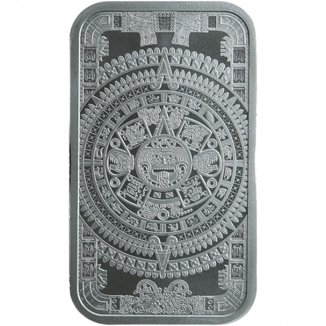 Buy 1 oz Silver Bar Aztec Calendar Monument Metals