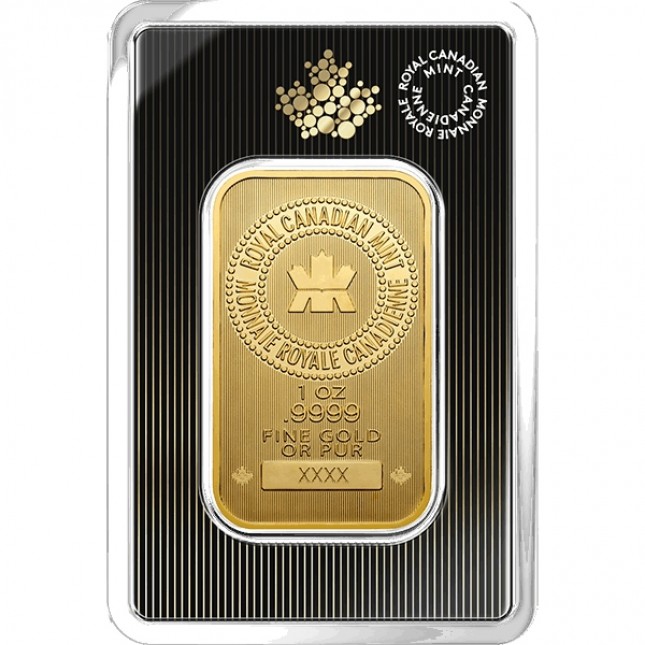 Royal Canadian Mint 1 Oz Gold Bar (In Assay)