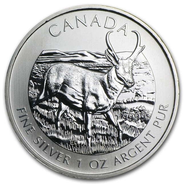 2013 Canada 1 oz Silver Wildlife Series Pronghorn Antelope