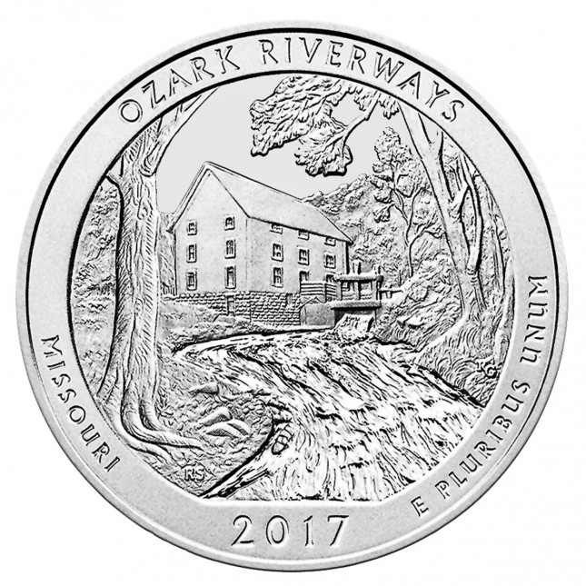 2017 Ozark Riverways 5 Oz Silver ATB Coin