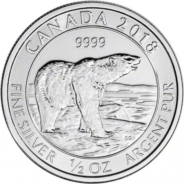 2018 Canada 1/2 Oz Silver Polar Bear (BU)