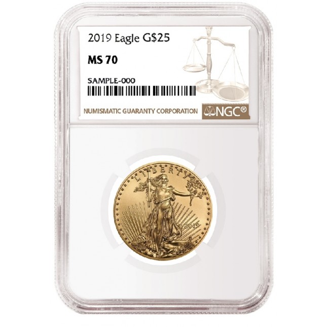 2019 1/2 Oz American Gold Eagle NGC MS70