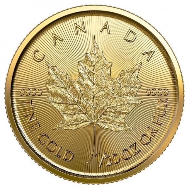 2019 Canada 1/20 Oz Gold Maple Leaf (BU)