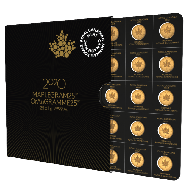 2020 Canada 25 Gram Gold Maplegram