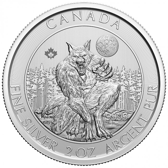 2021 2 oz Royal Canadian Creatures of the North Silver Werewolf Coin (BU)