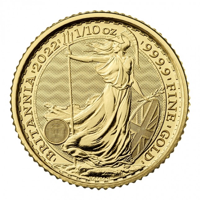 2022 Great Britain 1/10 Oz Gold Britannia (BU)