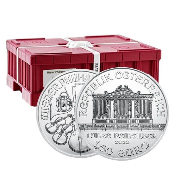 2022 Austria 1 Oz Silver Philharmonic (BU) - Monster Box of 500 Coins