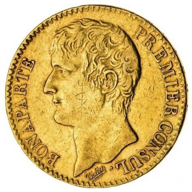 France Gold 40 Franc Bonaparte 1802-1803 (Average Circulated)