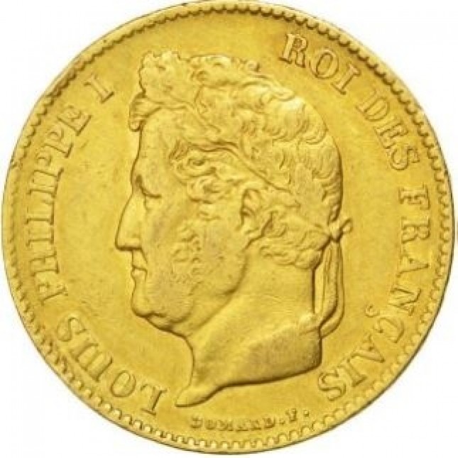 France Gold 40 Franc Phillipe I 1831-1839 (Average Circulated)