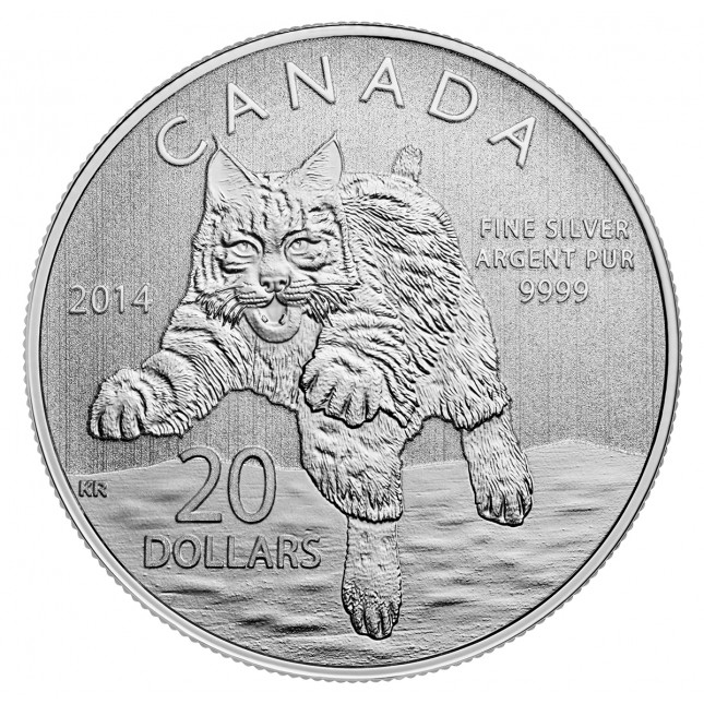 2014 Canada 1/2 Oz Silver Bobcat