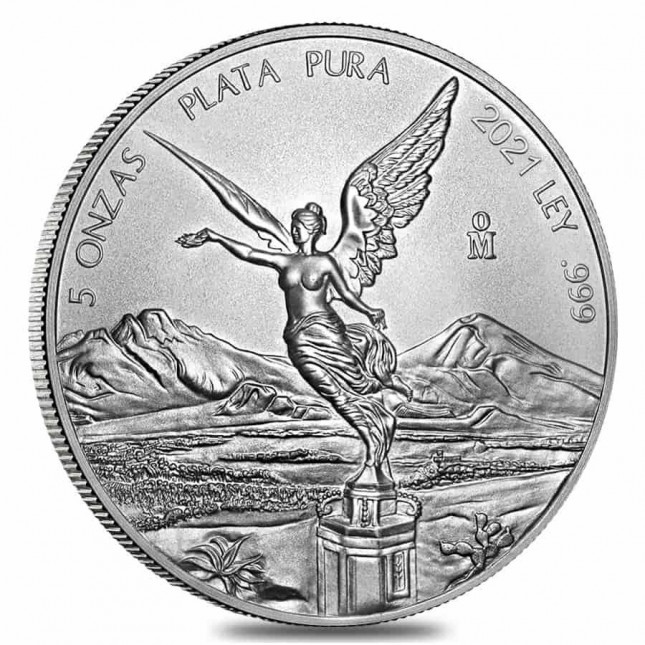 2021 5 Oz Mexican Silver Libertad Coin (BU)
