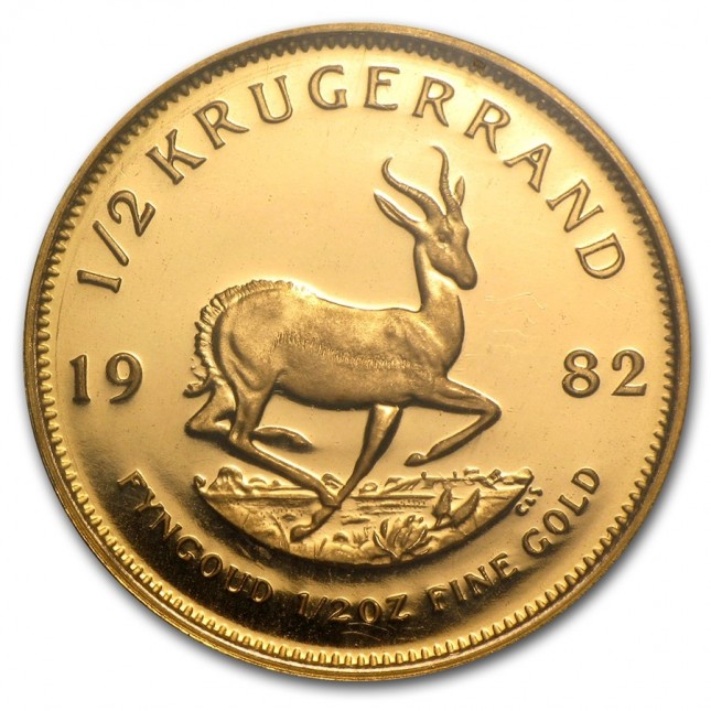 1/2 oz South Africa Gold Krugerrand Reverse