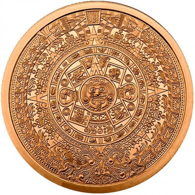 5 oz Copper Round | Aztec Calendar (BU)