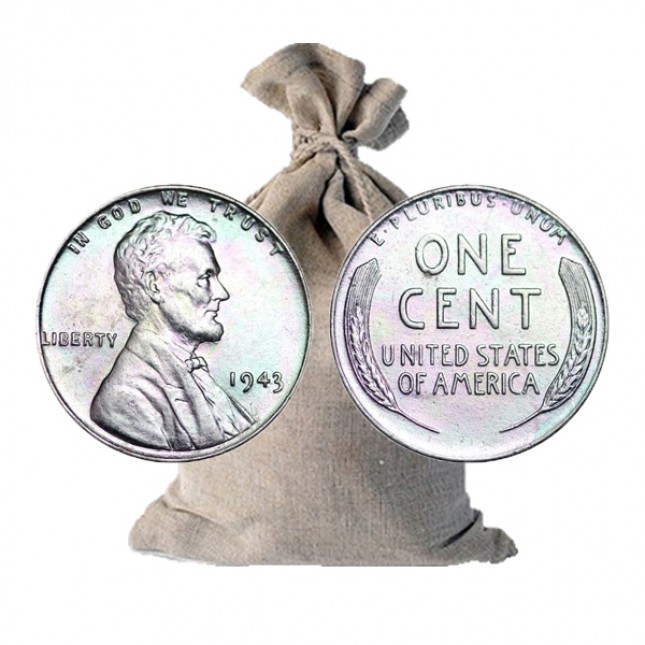 1943 Lincoln Steel Cent 1,000-ct Bag