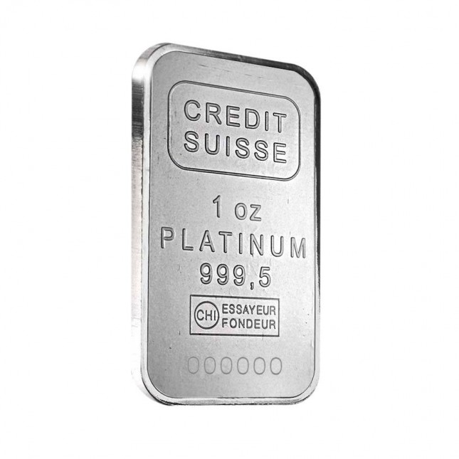 Credit Suisse 1 Oz Platinum Bar (With Assay)