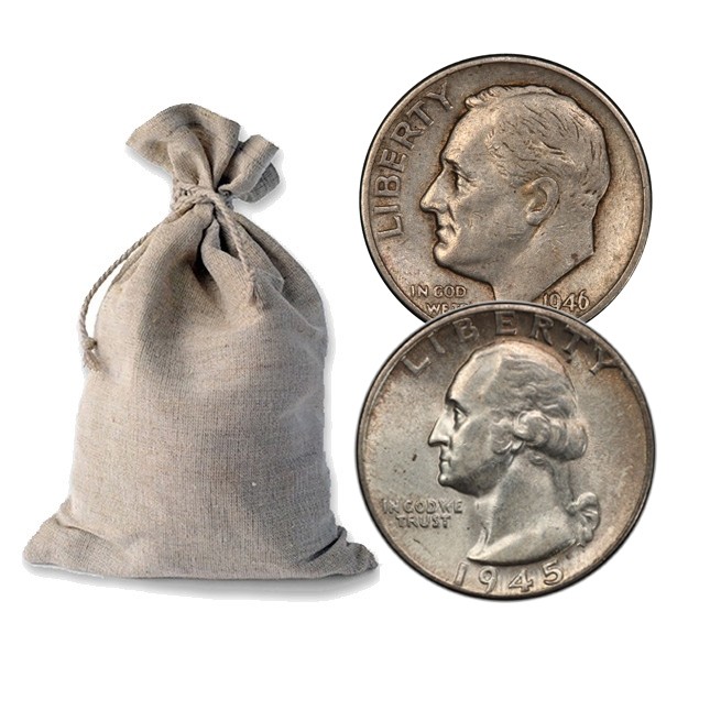 Bag Of 90 Silver Coins 50 Face Value