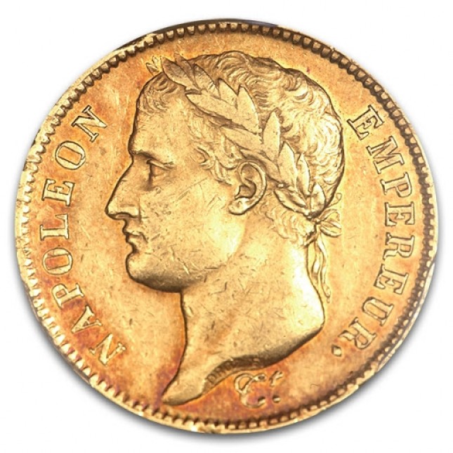 France Gold 40 Franc Napoleon I Coin 1808-1812 (Average Circulated)