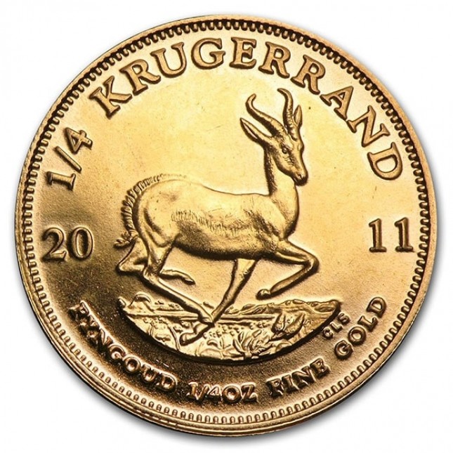 1/4 oz South Africa Gold Krugerrand Reverse