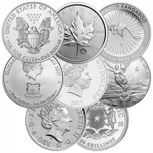 Off-Quality 1 Oz Silver Coins Gov't Minted (Random Design and Date)