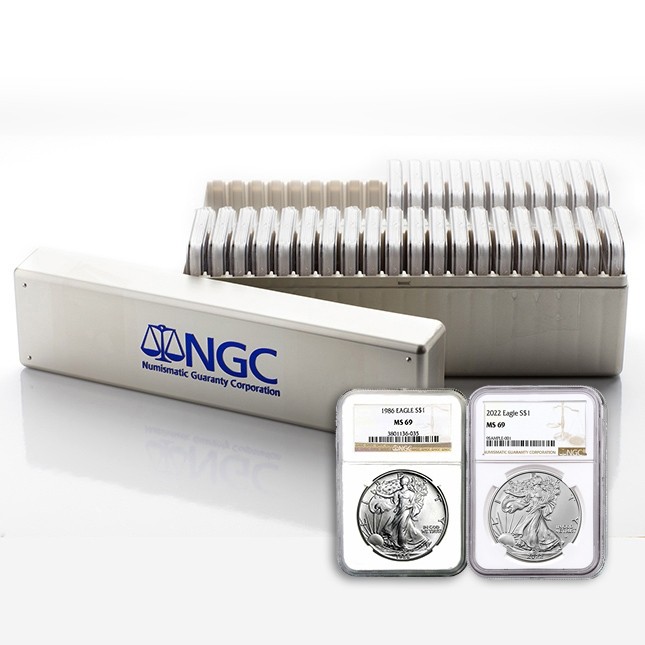 1986-2022 American Silver Eagle 38-Coin Set NGC MS69