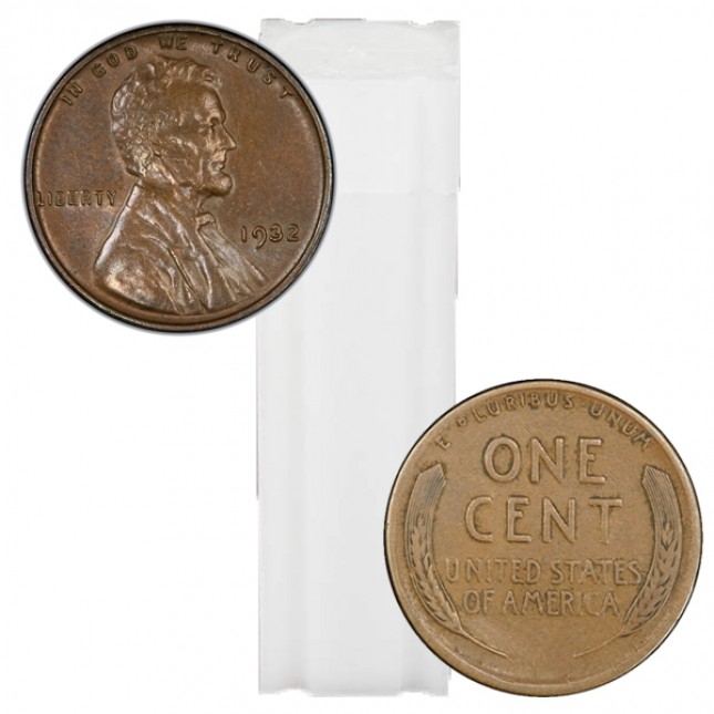 1930-1939 Lincoln Wheat Cent 50-Coin Roll Avg Circ