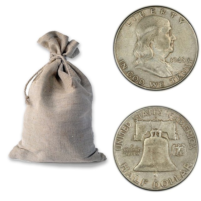 Bag of 90% "Junk" Silver Franklin Half Dollars - $100 Face Value