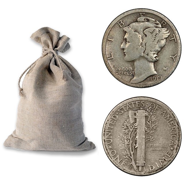 Bag of 90% Silver Mercury Dimes - $100 Face Value