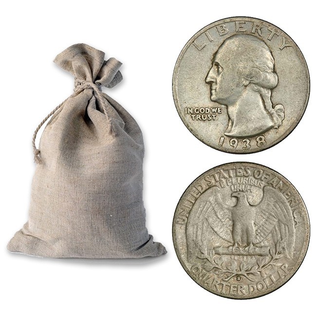 Bag of 90% Silver Washington Quarters - $100 Face Value