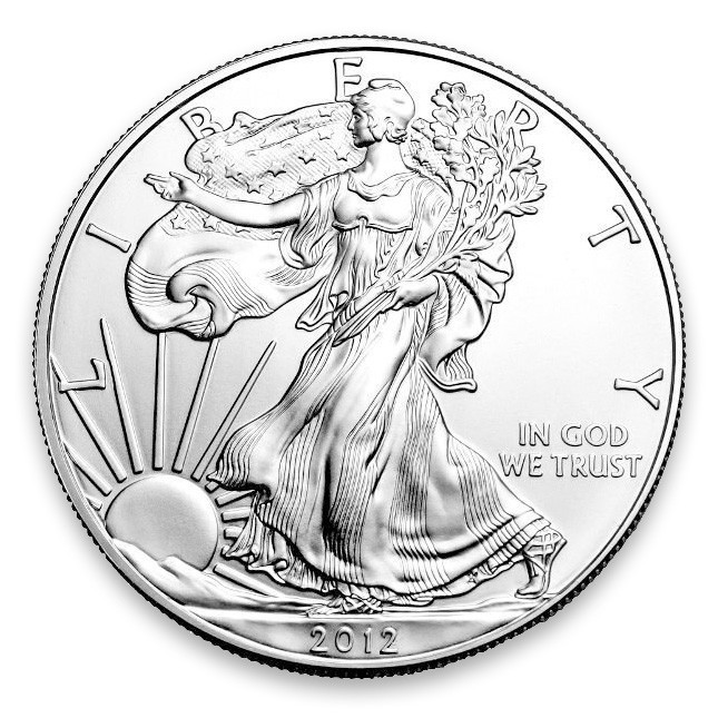2012 1 Oz American Silver Eagle Brilliant Uncirculated (BU) Obverse