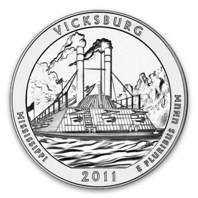 2011 Vicksburg 5 Oz Silver ATB Coin (BU)