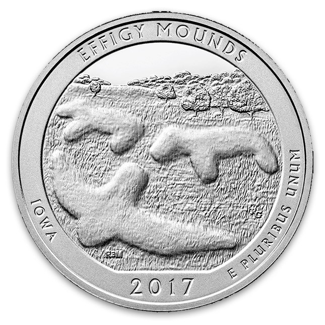 2017 Effigy Mounds 5 Oz Silver ATB Coin